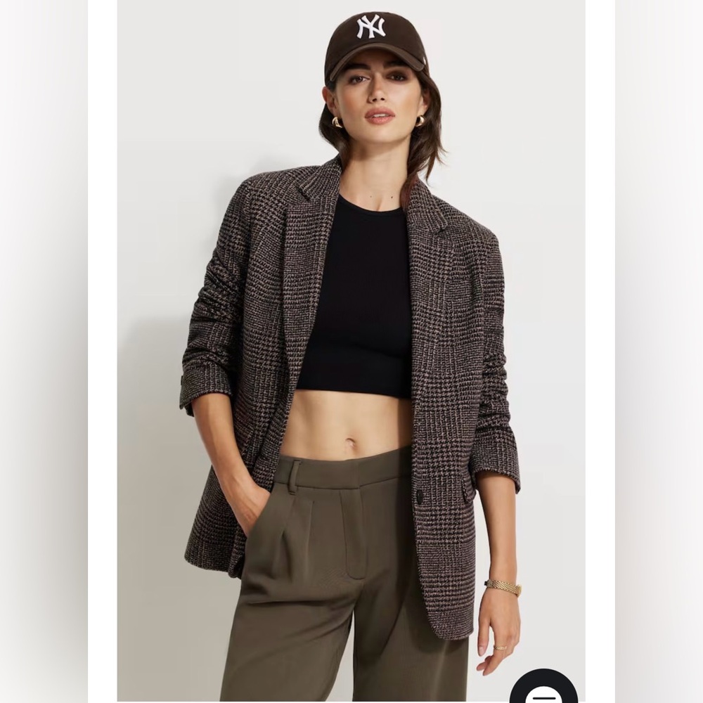 Dynamite Plaid oversized Blazer
